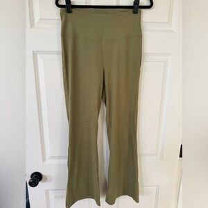 Lululemon Groove Nulu High-Rise Flared Pant in Bronze Green (30” inseam hemmed)